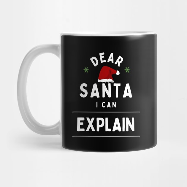 Dear Santa I Can Explain Funny Christmas Quote White Typography by Le Nelle Prints